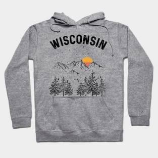 Wisconsin State Vintage Retro Hoodie